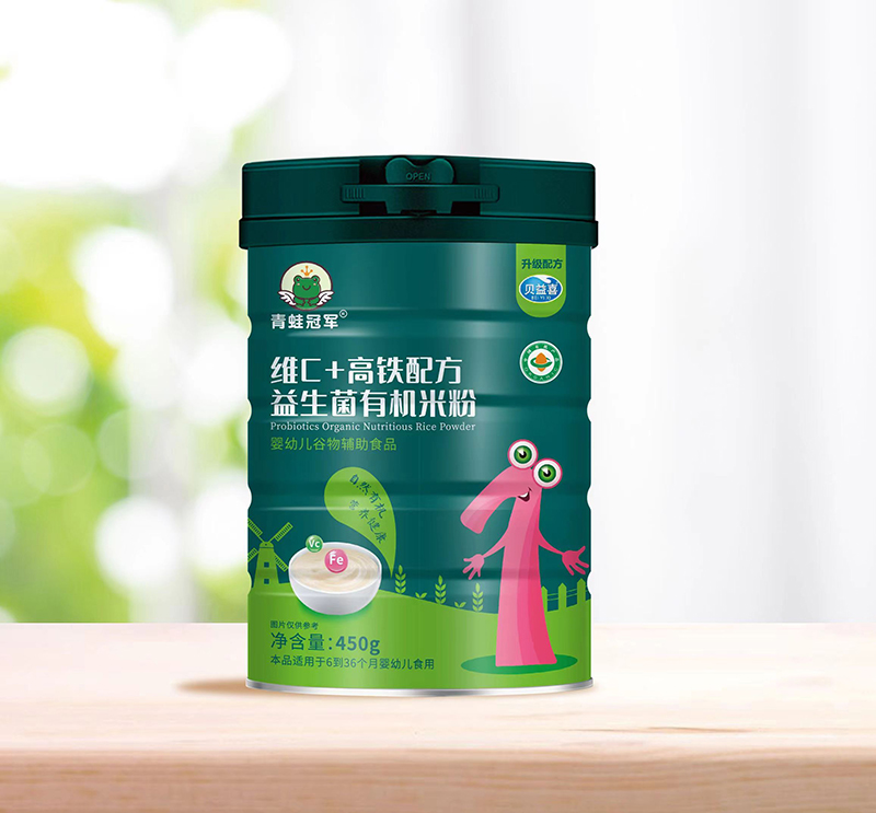 青蛙冠軍維C+高鐵配方益生菌有機米粉