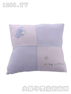 迪士尼米奇靠墊（細條+淺米）