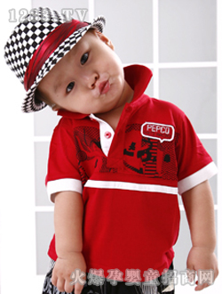 小豬班納男童扁機領(lǐng)短袖T恤