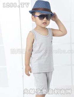 小豬班納男童針織灰色套裝