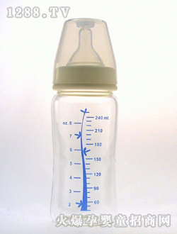 寬口晶鉆玻璃奶瓶240mL藍(lán)樹