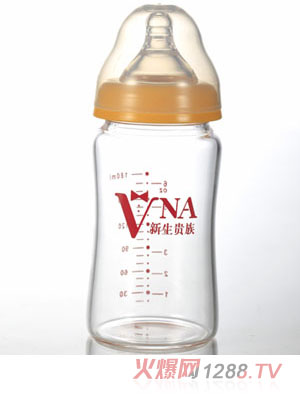 VNA金盾180ml弧形玻璃奶瓶