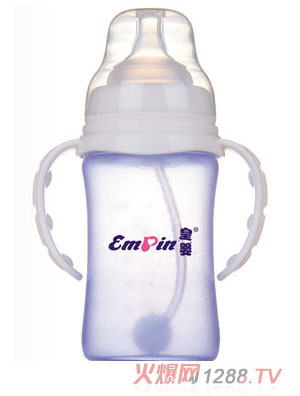 皇嬰寬口感溫防爆玻璃奶瓶150ml