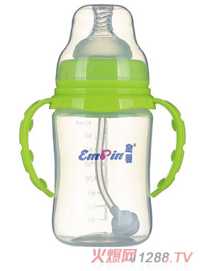 皇嬰寬口PP調(diào)弧自動(dòng)小奶瓶240m綠色
