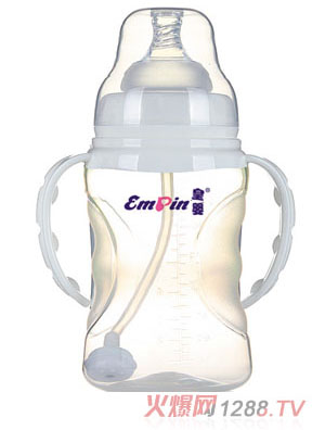 皇嬰寬口PP適指自動(dòng)小奶瓶150ml白色