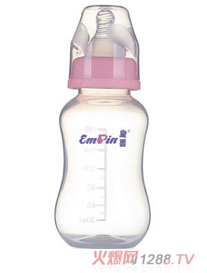 皇嬰標(biāo)口PP圓弧自動(dòng)大奶瓶240ml粉色