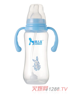 孩兒寶藍色標(biāo)口圓弧自動PP奶瓶300ml