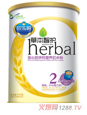歐樂聰強化鐵鋅鈣營養(yǎng)奶米粉2段