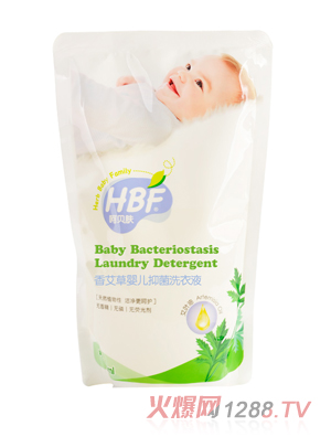 呵貝膚香艾草yinge抑菌洗衣液500ml袋裝