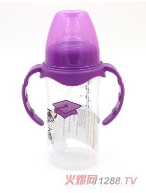 博士小帽P(pán)P有柄自然親子寬口自動(dòng)奶瓶240ml紫色