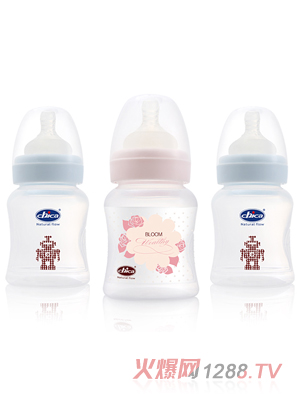 積高寬口徑真乳實(shí)感PP奶瓶180ml無(wú)手柄