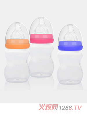 愛弗圖西200ML寬口徑PP奶瓶（橙色、玫紅、藍(lán)色）