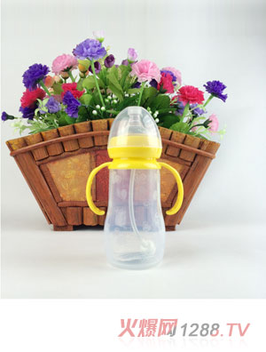 貝優(yōu)樂240ML硅膠奶瓶黃色