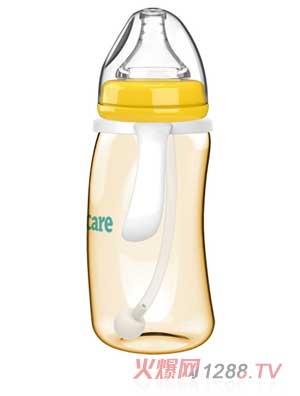 伊斯卡爾320mlPPSU企鵝自動(dòng)哺乳瓶（黃）