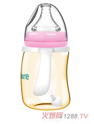 伊斯卡爾180mlPPSU企鵝自動(dòng)哺乳瓶（紅）