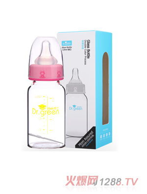 格林博士標(biāo)口玻璃奶瓶120ML紅色