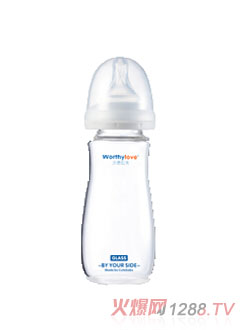 Worthylove沃德拉夫yingye晶鉆玻璃奶瓶無(wú)手柄