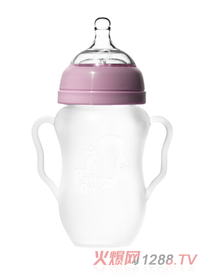 福帝愛(ài)迪握把吸管奶瓶260ml粉色