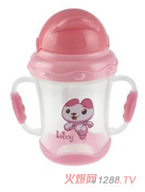 陽光兔yinge吸管訓練杯180ML粉色