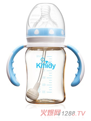 可米迪PPSU自動奶瓶180ml藍色