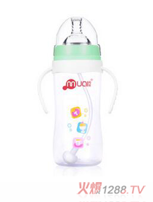 母愛寬口徑PP自動(dòng)奶瓶240ml綠
