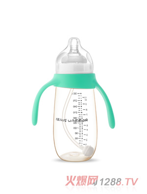 虎士廣口徑PPSU奶瓶綠色