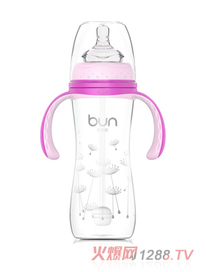 貝優(yōu)能纖巧型帶柄自動(dòng)寬口玻璃奶瓶240ml