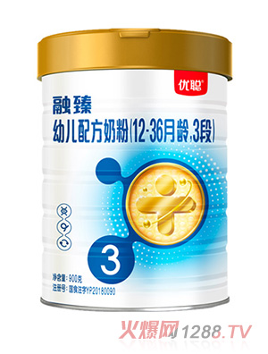 圣元優(yōu)聰融臻youe配方奶粉（12-36月齡，3段）900g