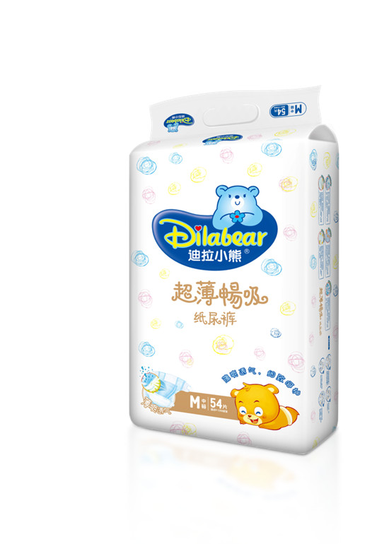 迪拉小熊超薄暢吸紙尿褲M(mǎn)54片