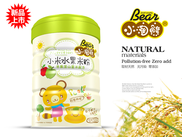 小淘熊蘋(píng)果淮山薏米小米水果米粉a