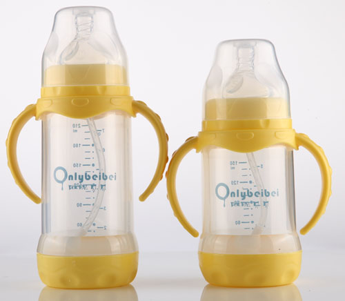 唯昵貝貝寬口防爆玻璃奶瓶150ml黃色