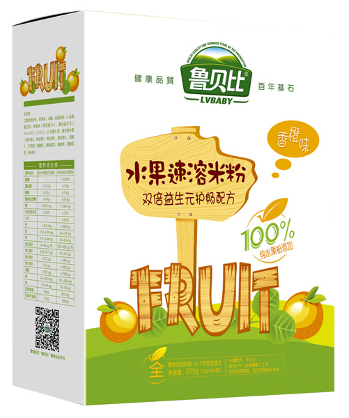魯貝比雙倍益生元護暢五谷雜糧配方水果速溶米粉盒裝