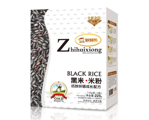智慧熊鈣鐵鋅硒成長配方黑米米粉盒裝