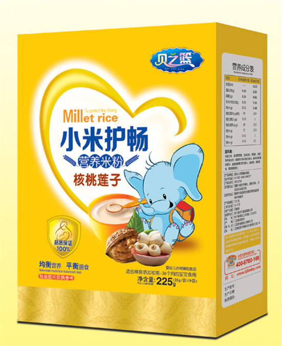 貝之籃核桃蓮子-小米護暢營養(yǎng)米粉盒裝